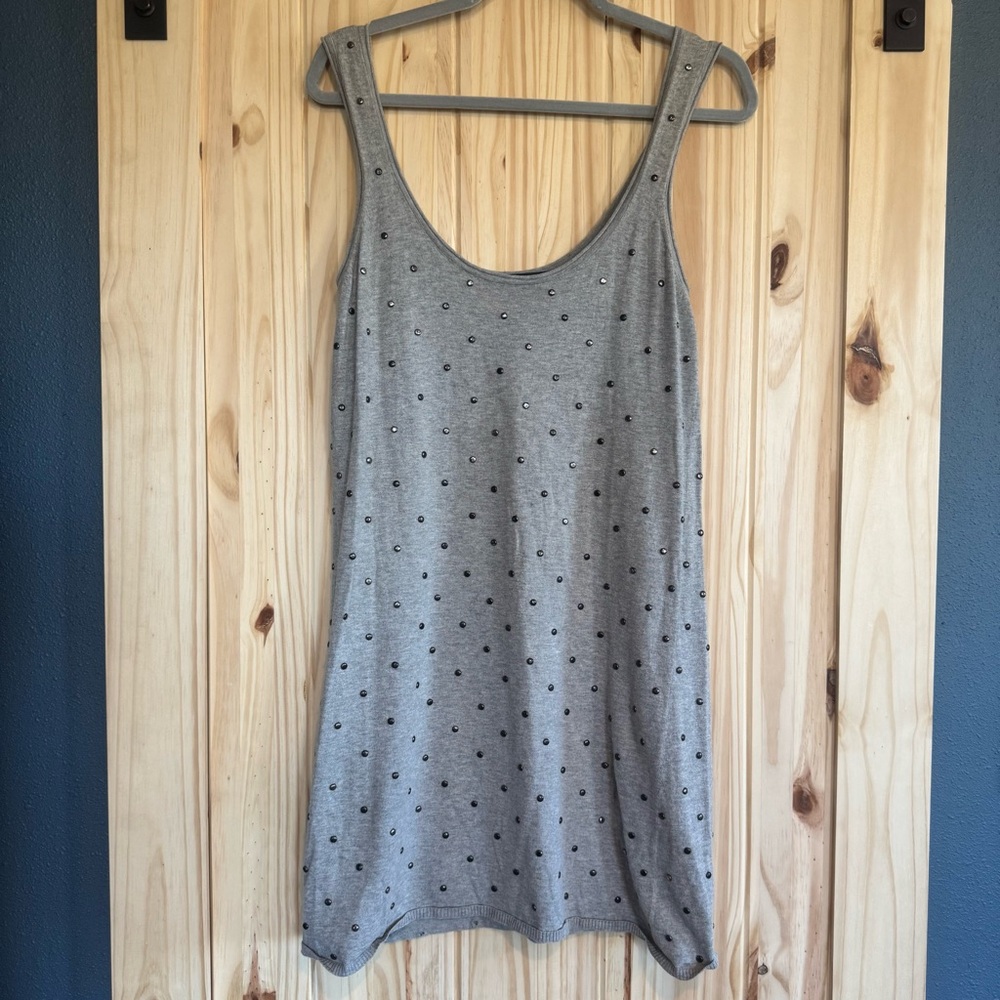 Kirrily Johnston Australia Gray Sleeveless Bodycon Studded Mini Dress AUS 12/M - Picture 8 of 10